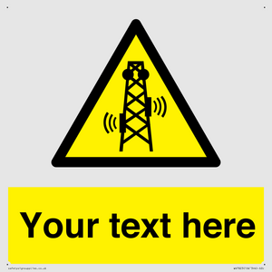 Custom warning RF radiation transmitter